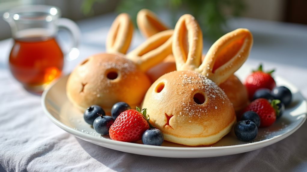 easter themed bunny pancakes
