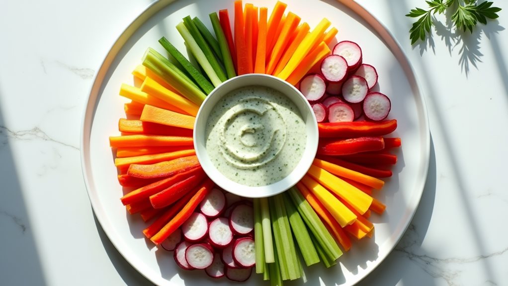 fresh veggie wreath platter
