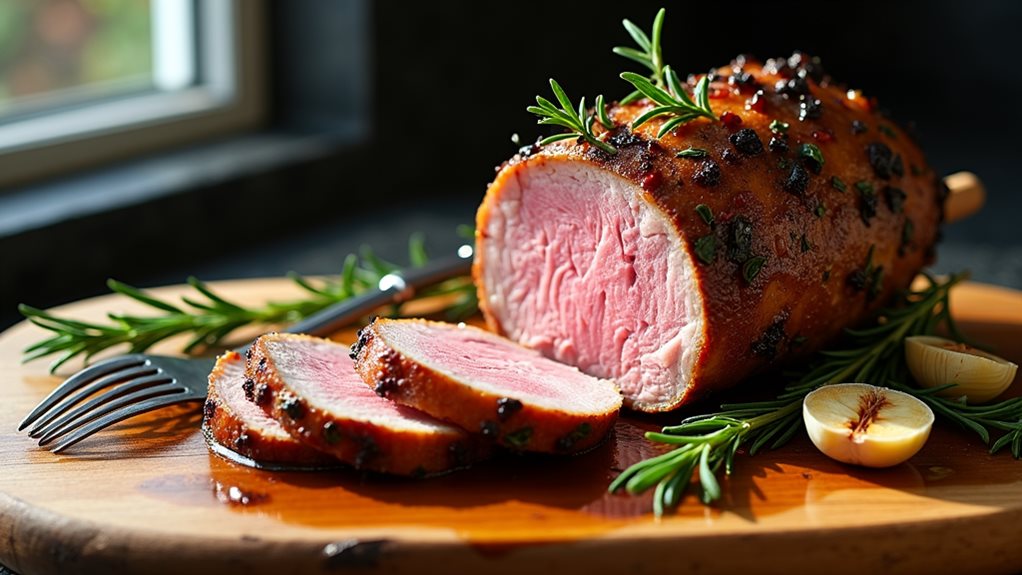 garlic herb slow roasted lamb