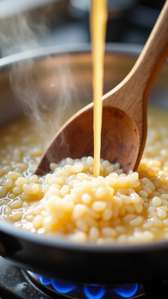 gradually stir in stock