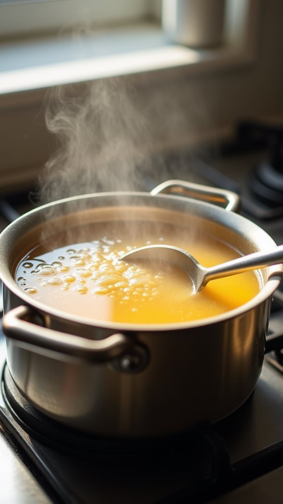 heat stock until simmering