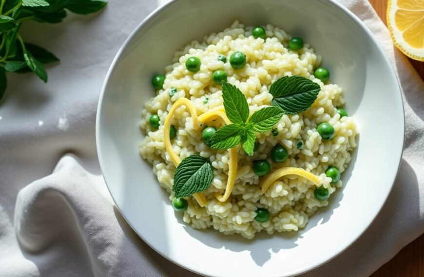 lemon mint pea risotto