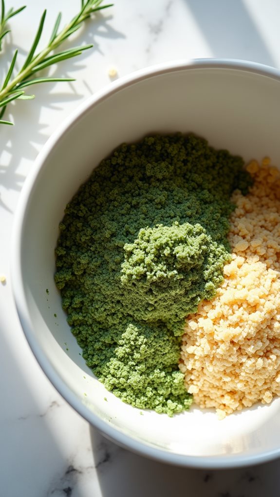 mix rosemary with breadcrumbs