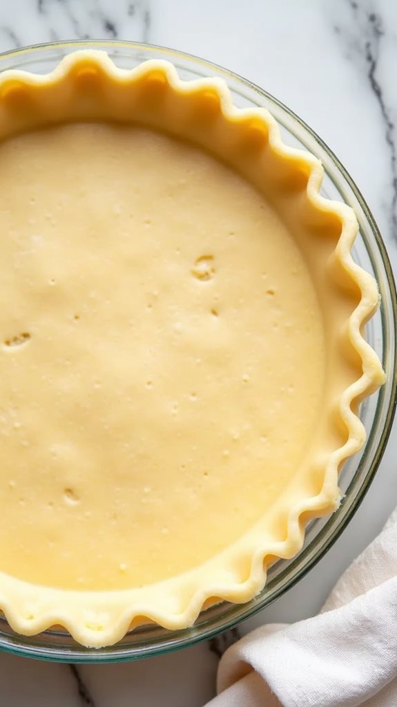 prepare pie dish carefully