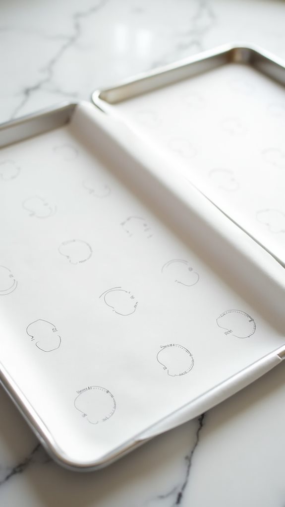 prepare sheets with parchment