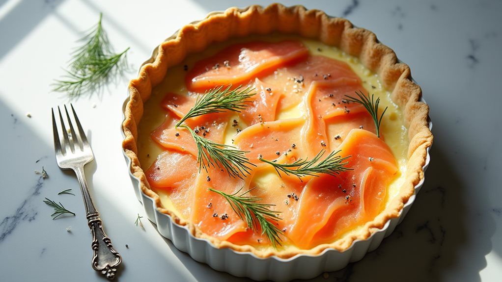 savory smoked salmon quiche