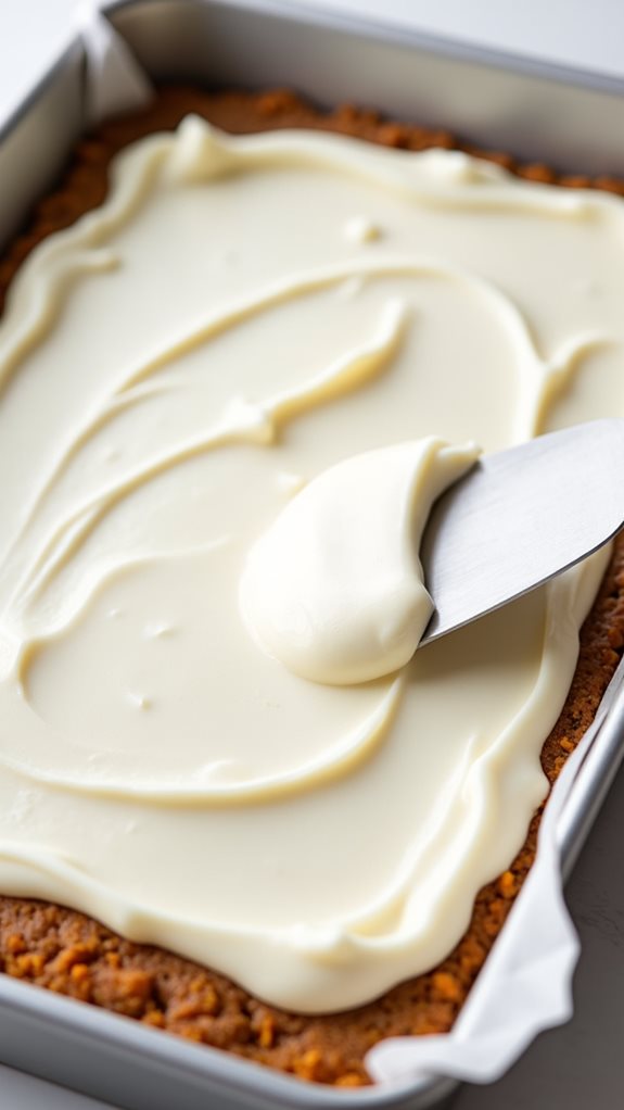 smoothly spread cheesecake mixture