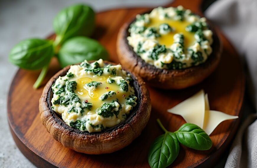 stuffed mushrooms with spinach