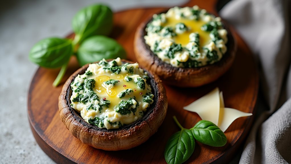 stuffed mushrooms with spinach