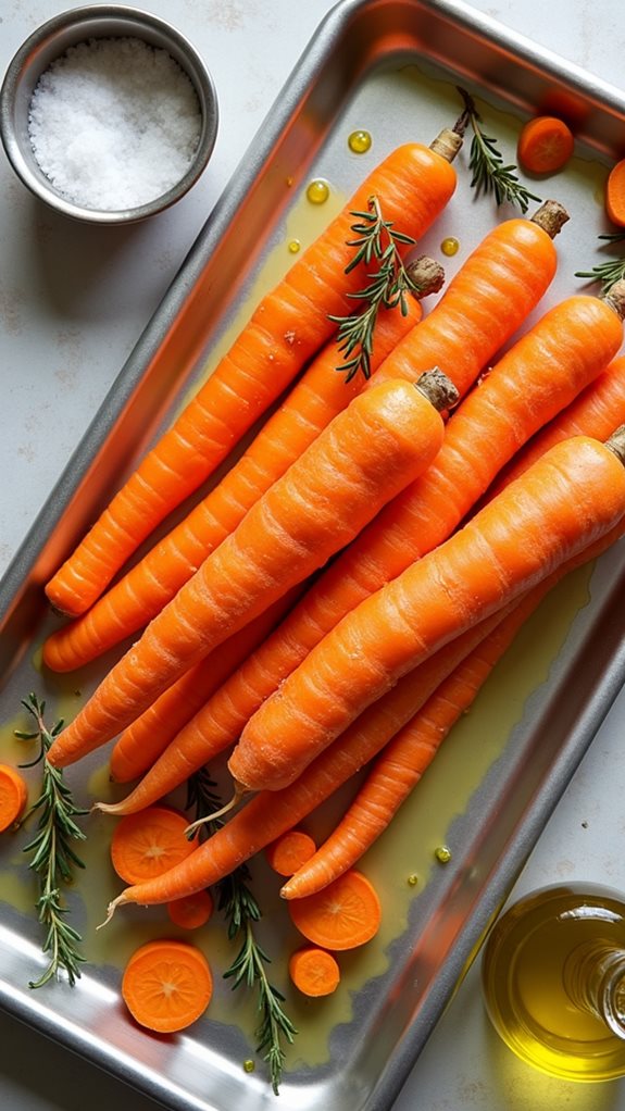 toss carrots with oil
