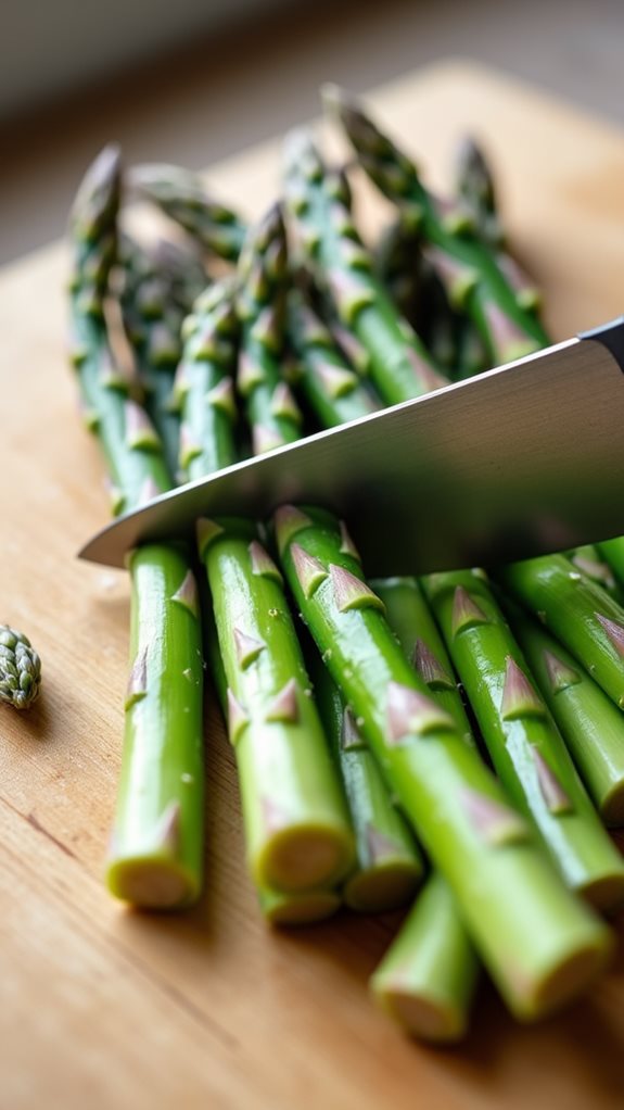 trim asparagus tips evenly