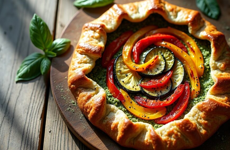 vegetable galette with pesto