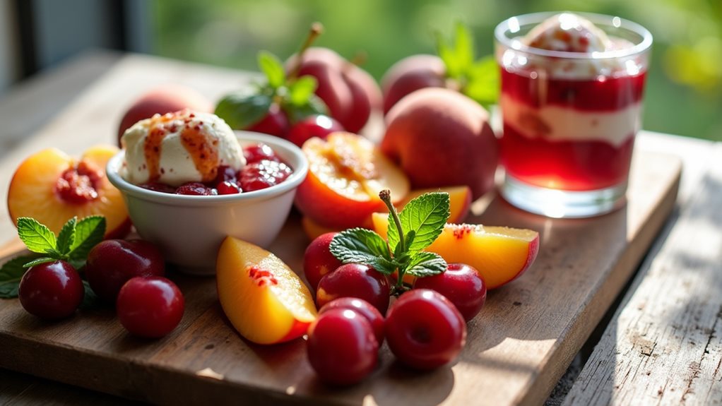 cherry and seasonal fruits
