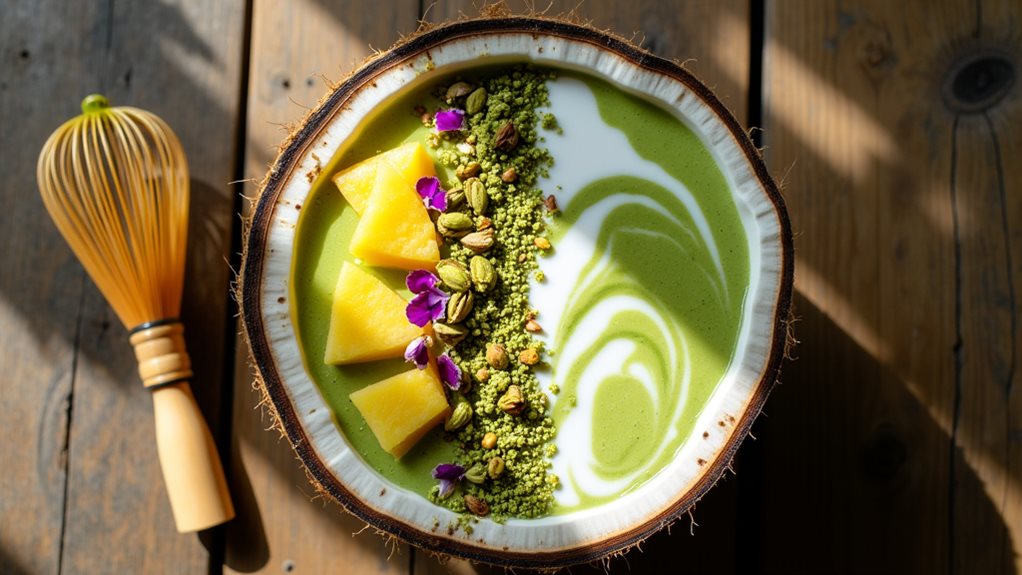 coconut pineapple matcha blend