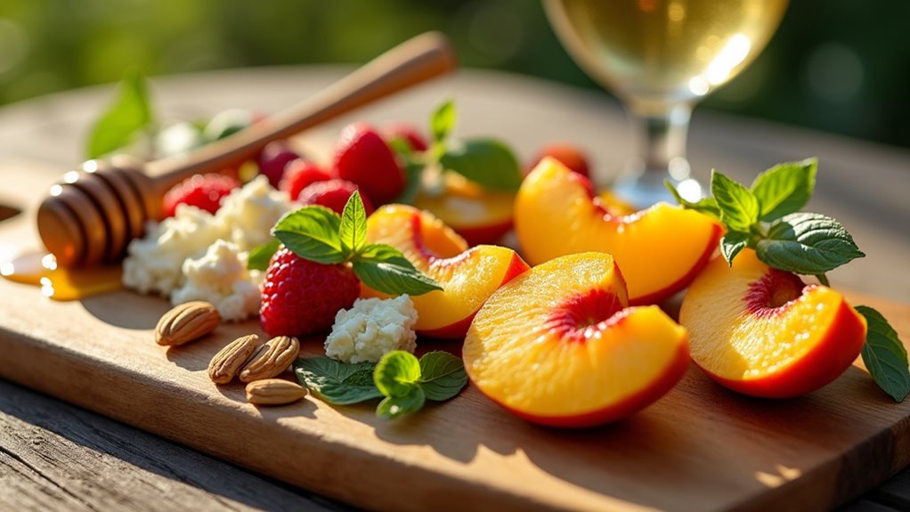 peaches and complementary fruits