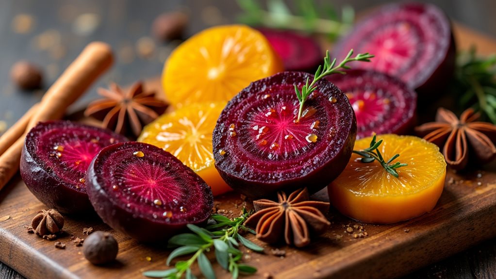 warming spices enhance earthy beets