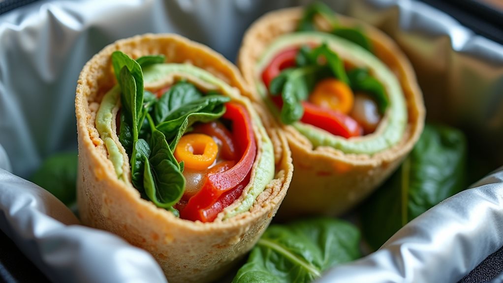 fresh nutritious veggie wraps