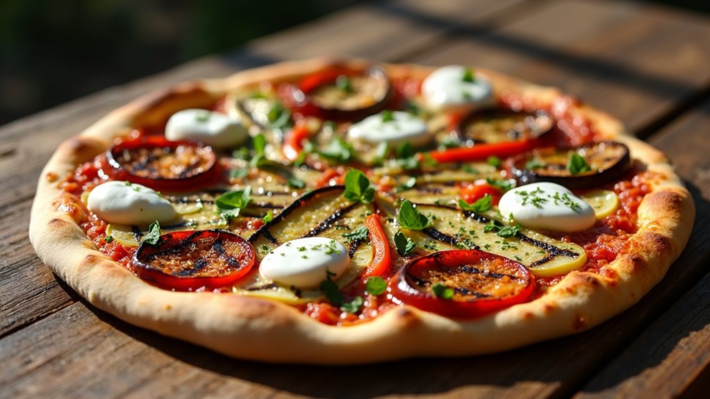 grilled vegetable flatbread pizzas