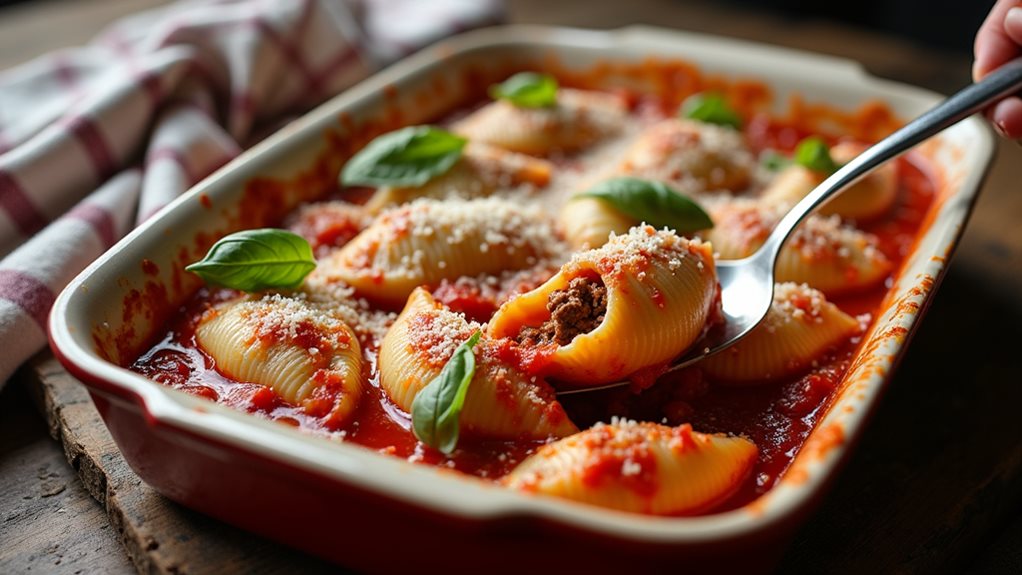 beef filled pasta shells