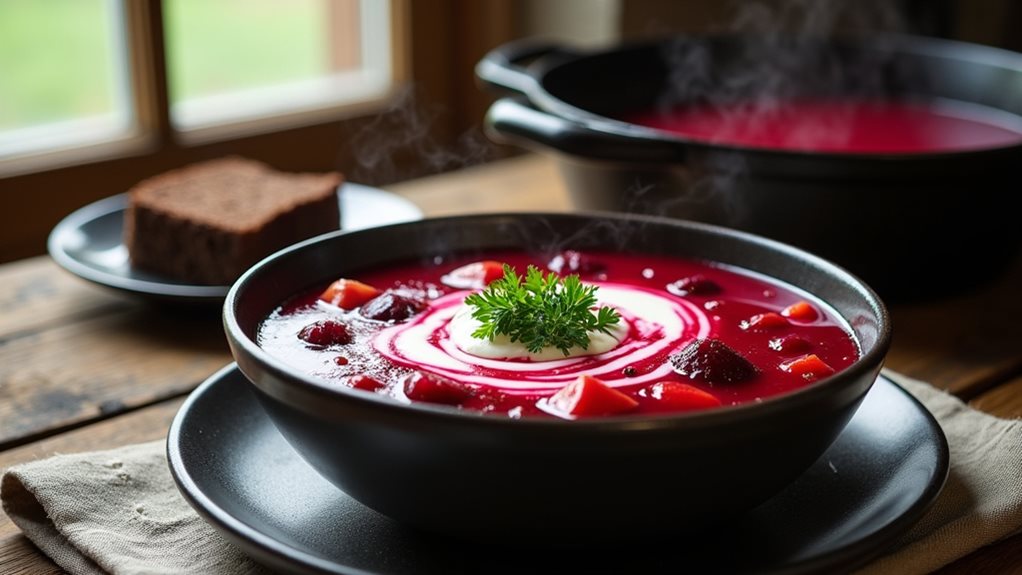 beetroot soup with flavors
