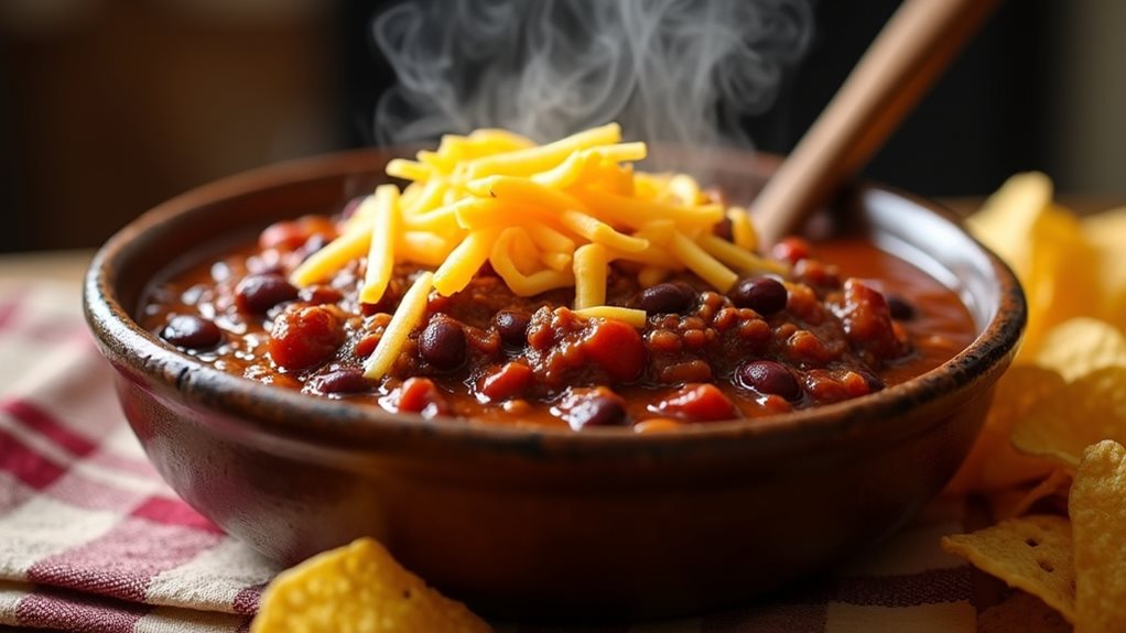 chili chips with melted cheese