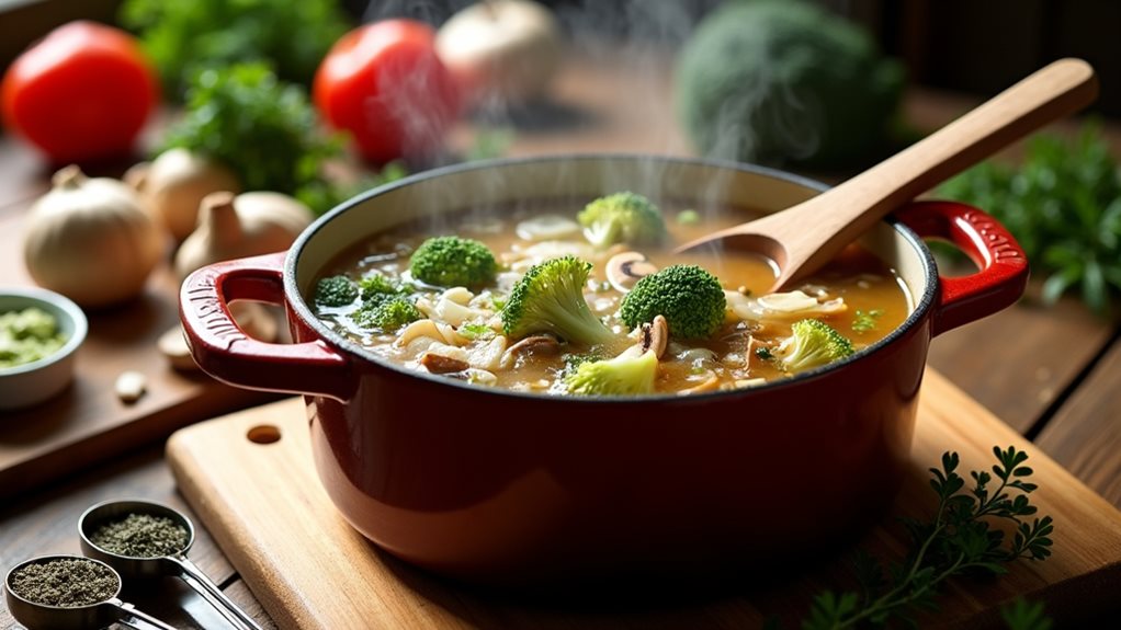 comforting mushroom veggie soup