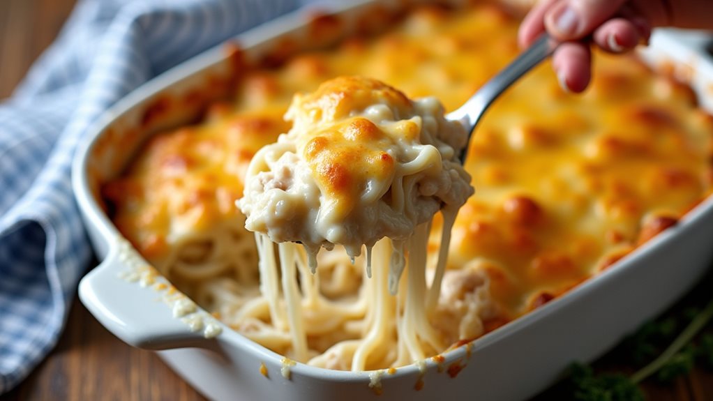 comforting tuna or beef casserole