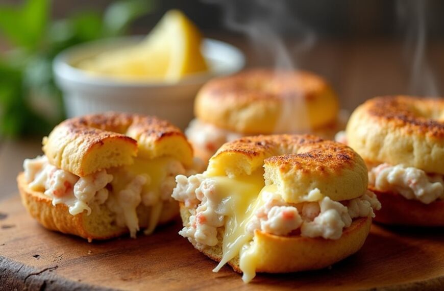 crab topped english muffins