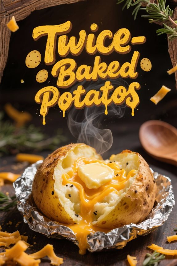creamy cheddar twice baked potatoes