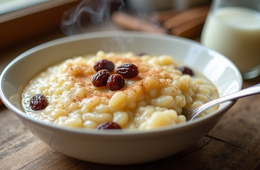 creamy dessert with rice