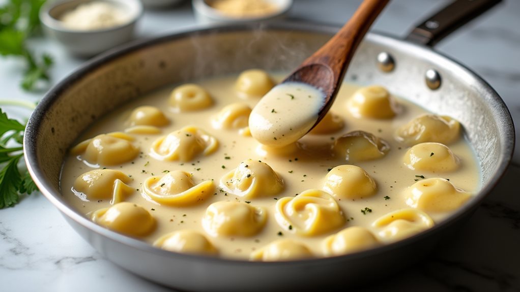 creamy garlic parmesan tortellini