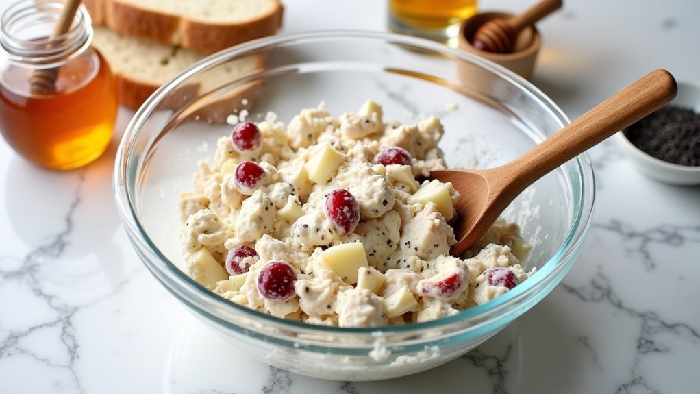 creamy honey poppy chicken salad