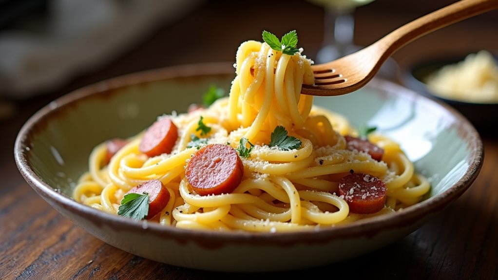 creamy pasta with bacon