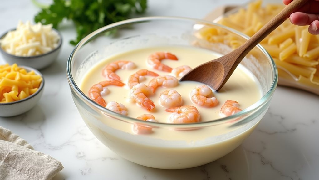 creamy shrimp alfredo casserole