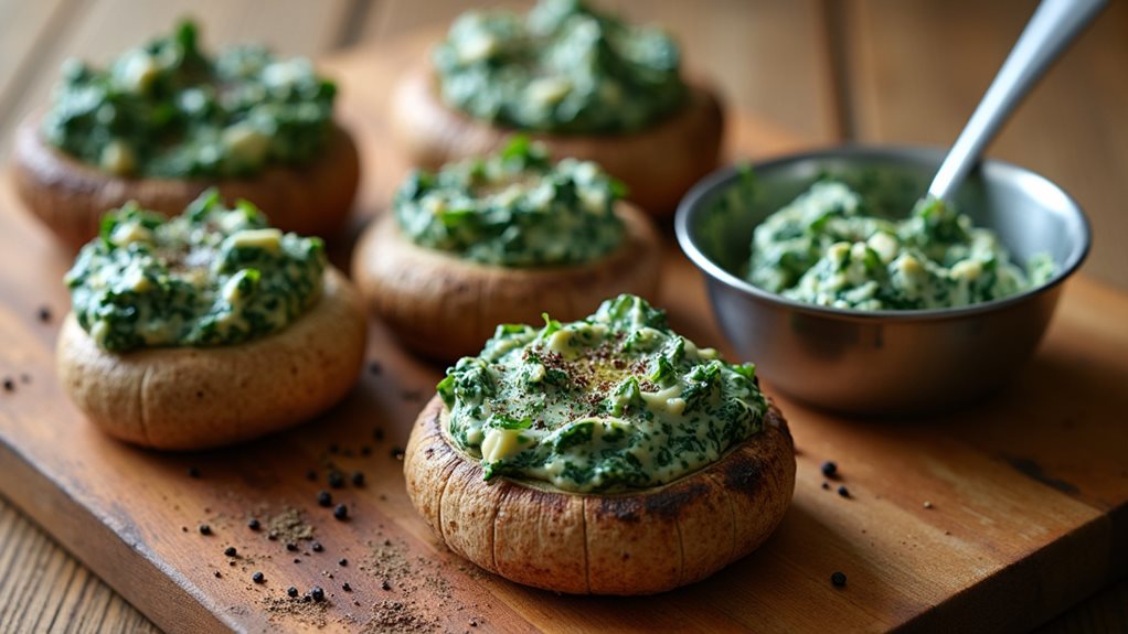 creamy spinach stuffed mushrooms