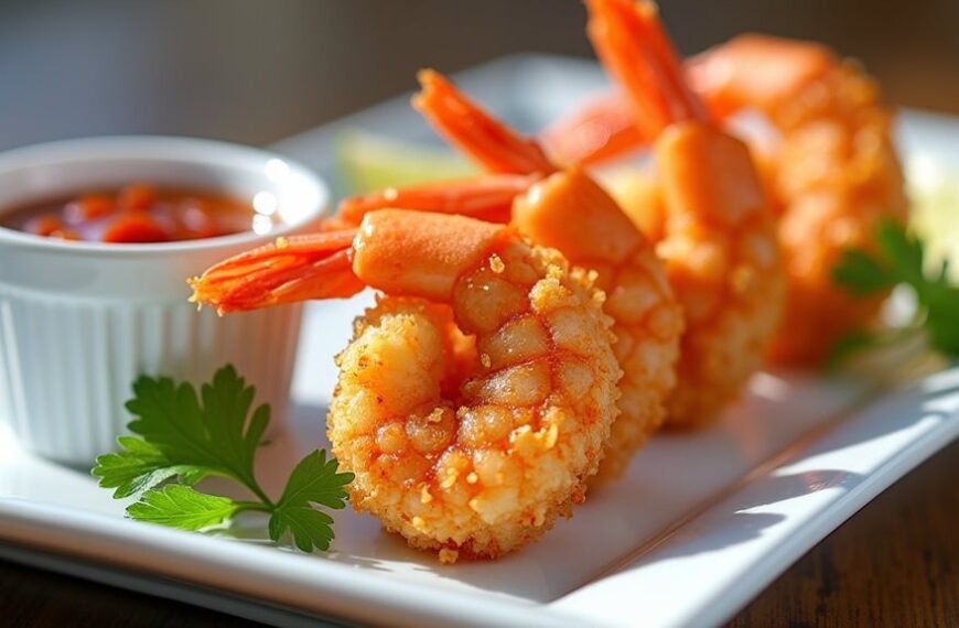 crispy coconut coated shrimp