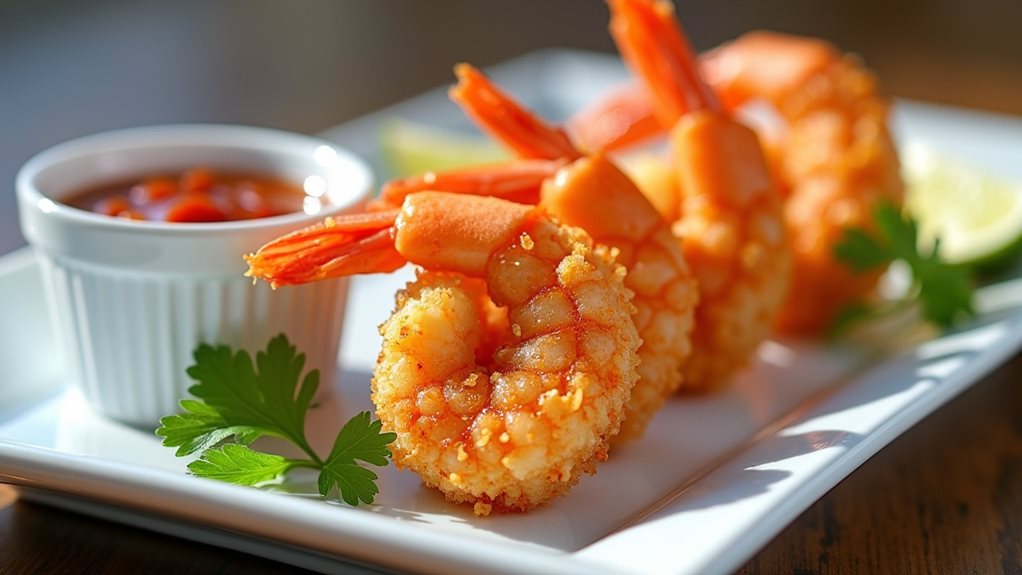 crispy coconut coated shrimp