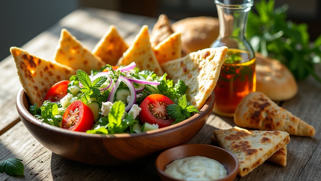 crispy mediterranean fattoush salad