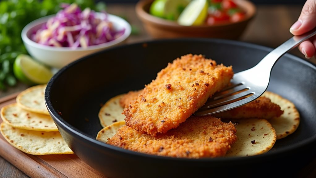 crispy seasoned fish tacos