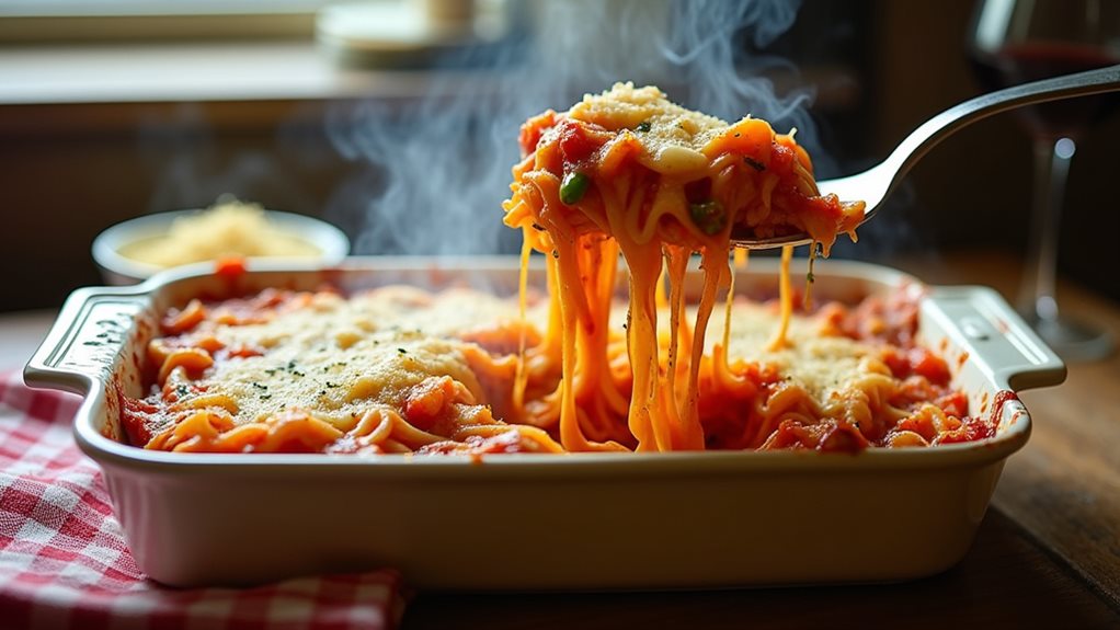 delicious baked spaghetti dish