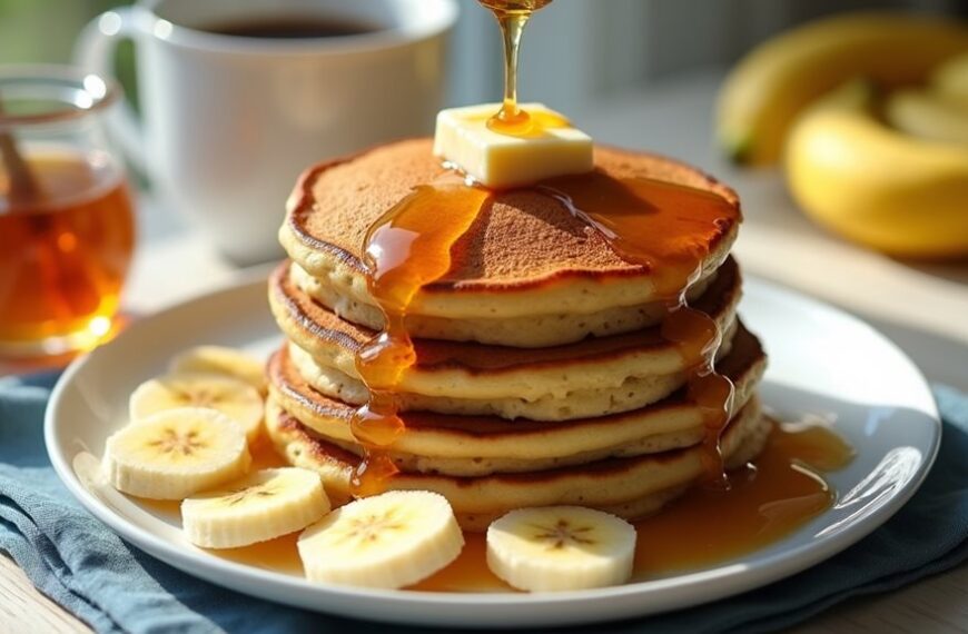 delicious banana flavored pancakes