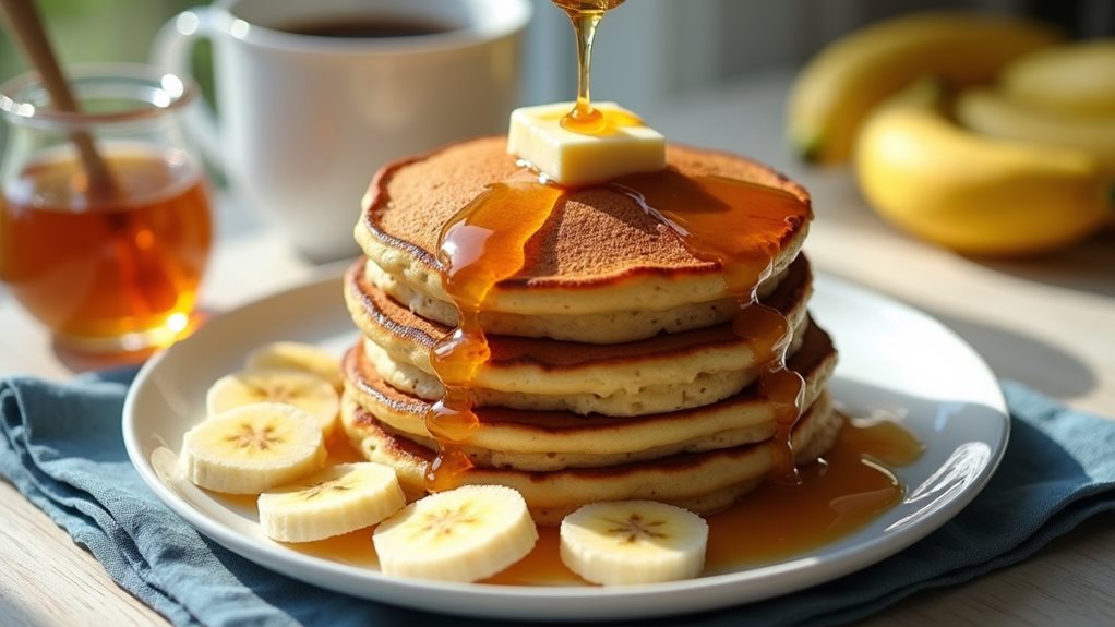 delicious banana flavored pancakes