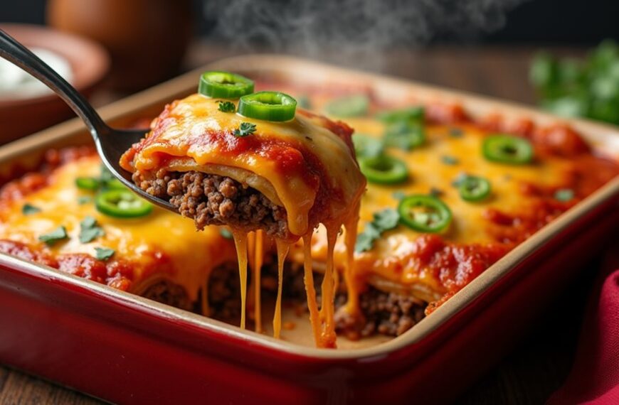 delicious beef enchilada casserole