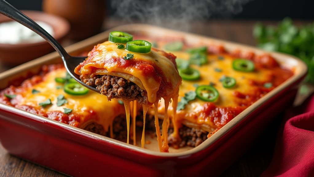 delicious beef enchilada casserole