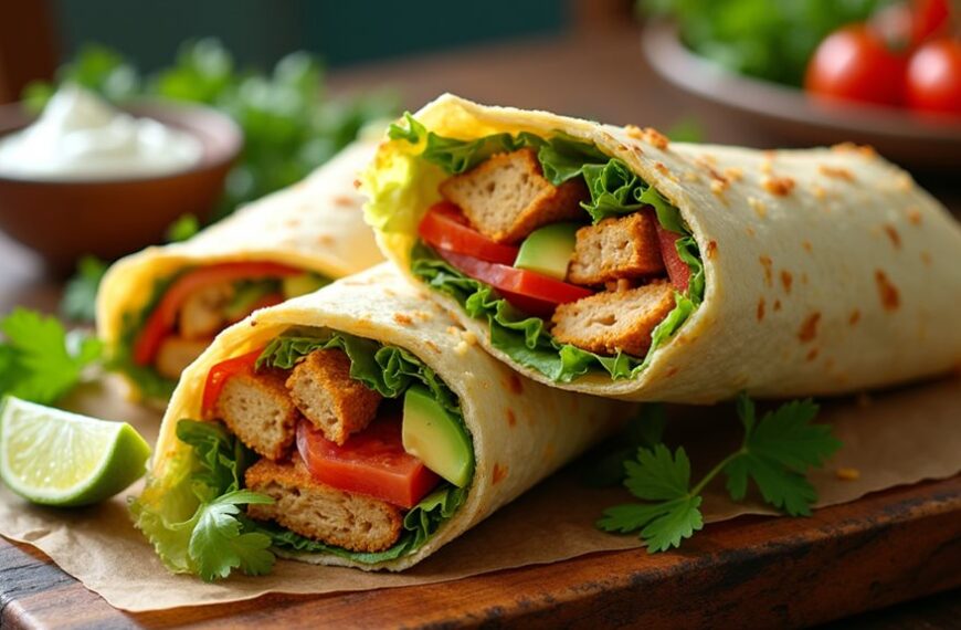 delicious chicken filled wraps