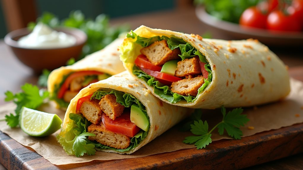 delicious chicken filled wraps