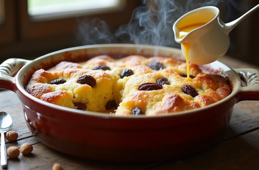 delicious dessert with bread