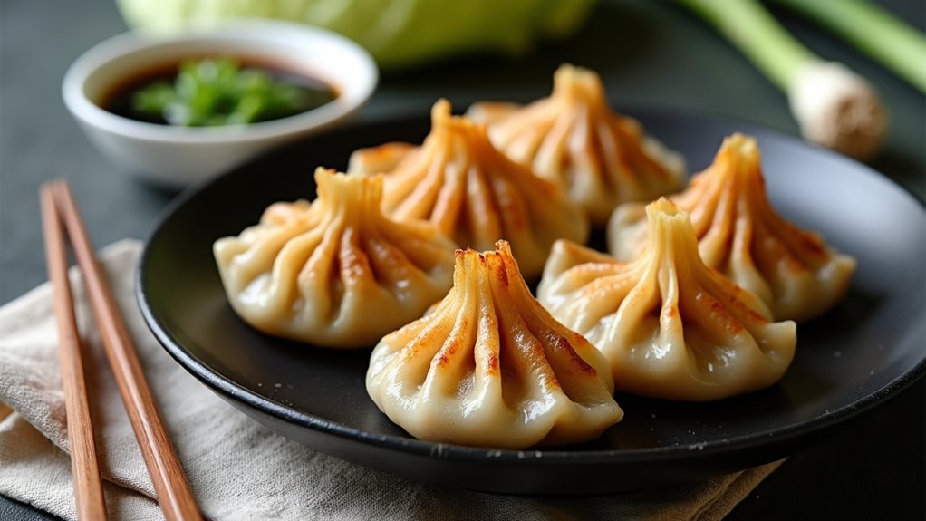 delicious japanese dumplings enjoyed