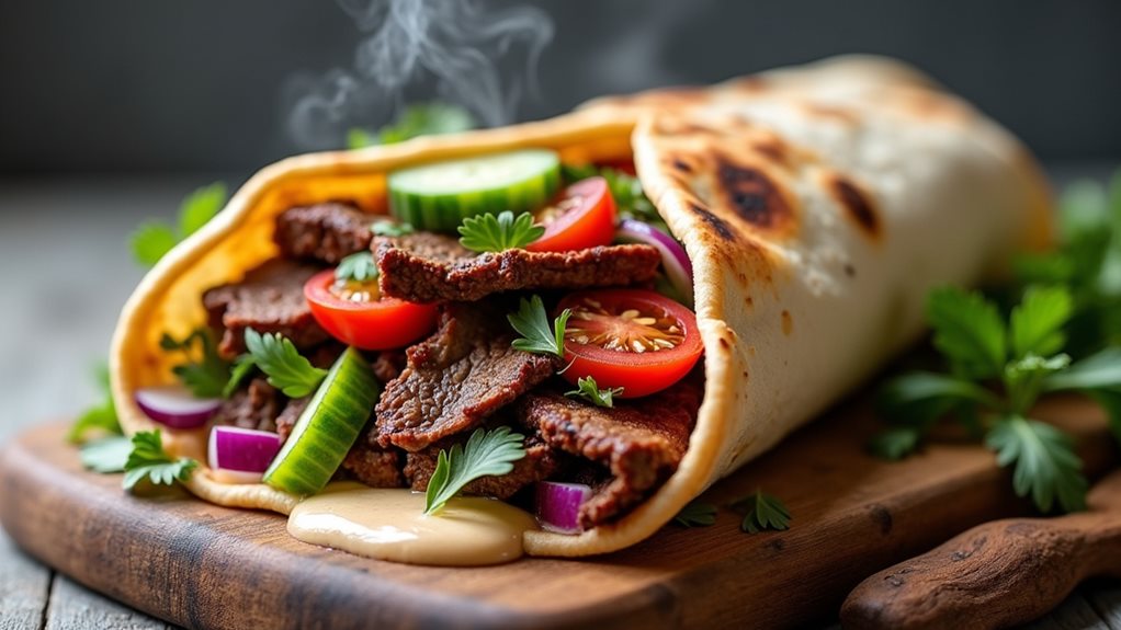 delicious middle eastern wrap