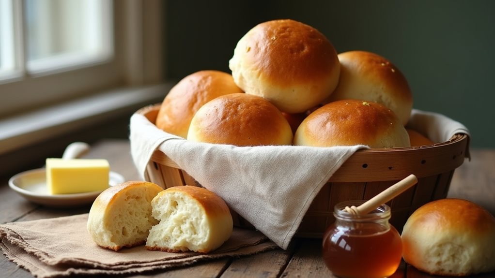 dinner with sweet rolls